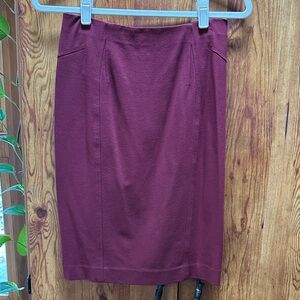 Ann Taylor Burgundy Pencil Skirt